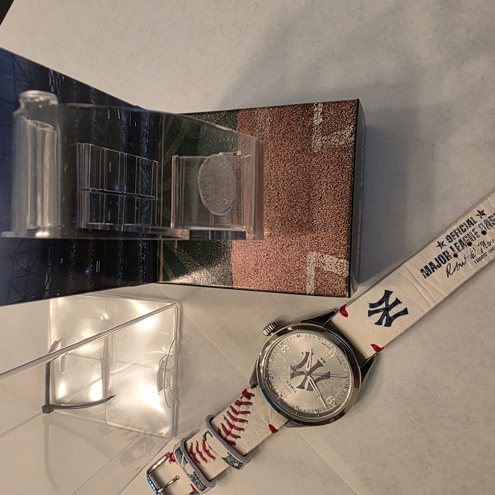 White and Blue Baseball Themed Watch